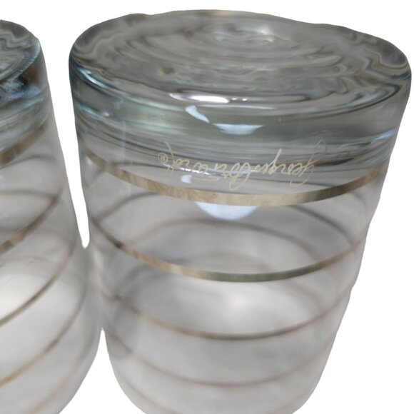 Vintage Georges Briard Silver Rimmed Glass Tumblers Set Of 2 Mid-Century Modern - Picture 13 of 15